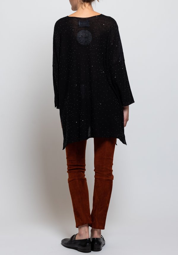Shi Cashmere Sequin Sweater in Black