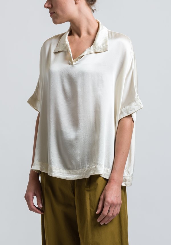 Casey Casey Crepe Summer Top in Ivory	