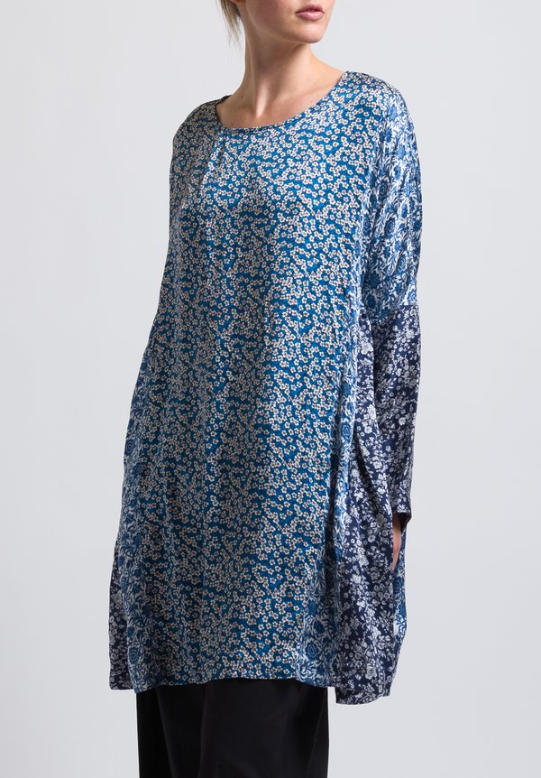 Casey Casey Floral Print PYJ Tunic in Blue | Santa Fe Dry Goods ...