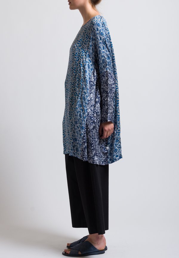 Casey Casey Floral Print PYJ Tunic in Blue | Santa Fe Dry Goods ...