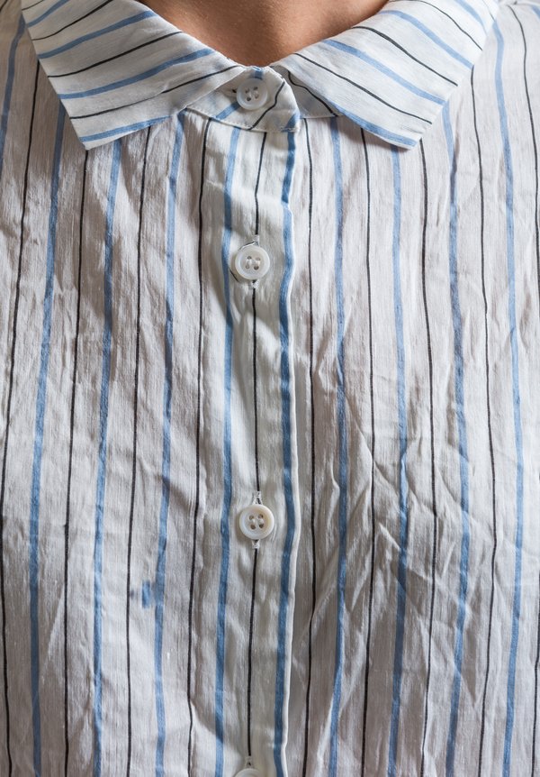 Casey Casey Striped Waga Shirt in White | Santa Fe Dry Goods