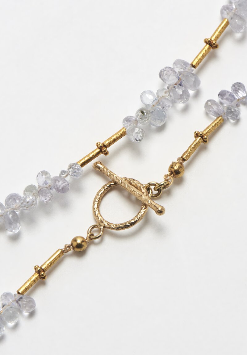 Greig Porter 18K, Burmese Sapphire Briolette Necklace	