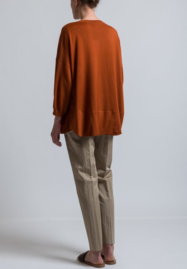 Agnona Oversized Lightweight Sweater in Rust	