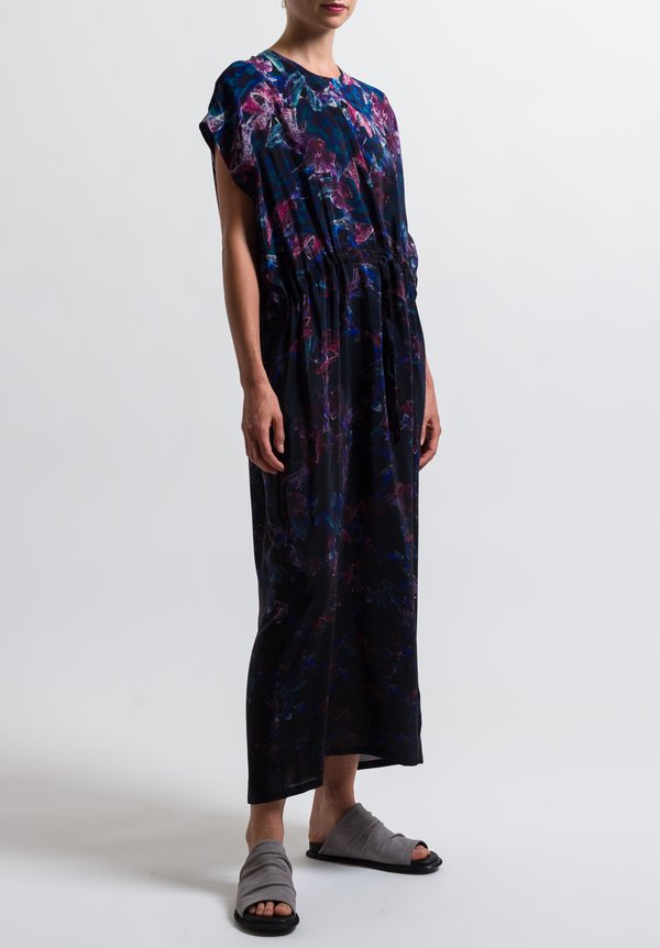 Anntian Silk Simple Printed Dress in Print F	