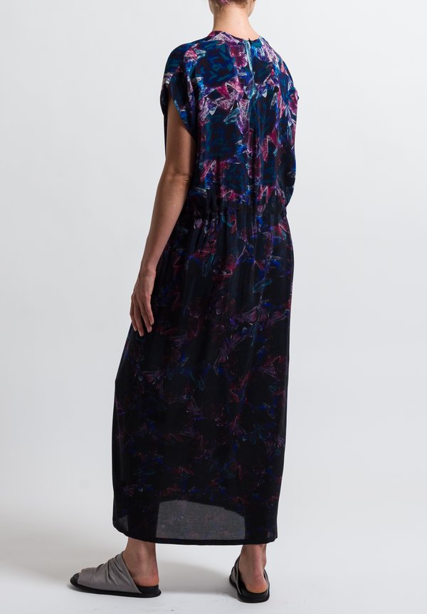 Anntian Silk Simple Printed Dress in Print F	