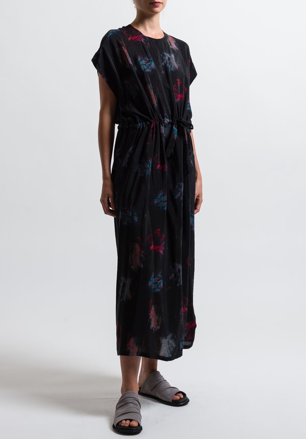Anntian Silk Simple Printed Dress in Print Ooo	