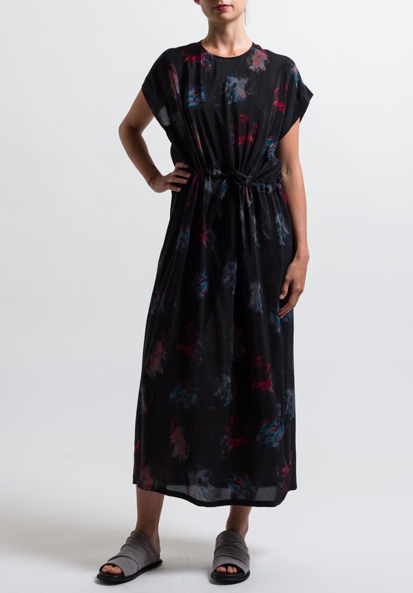 Anntian Silk Simple Printed Dress in Print Ooo	