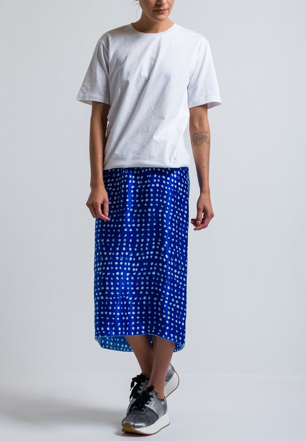 Marni Satin Cerere Print Skirt in Cobalt	