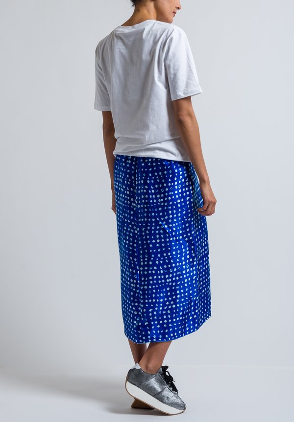 Marni Satin Cerere Print Skirt in Cobalt	