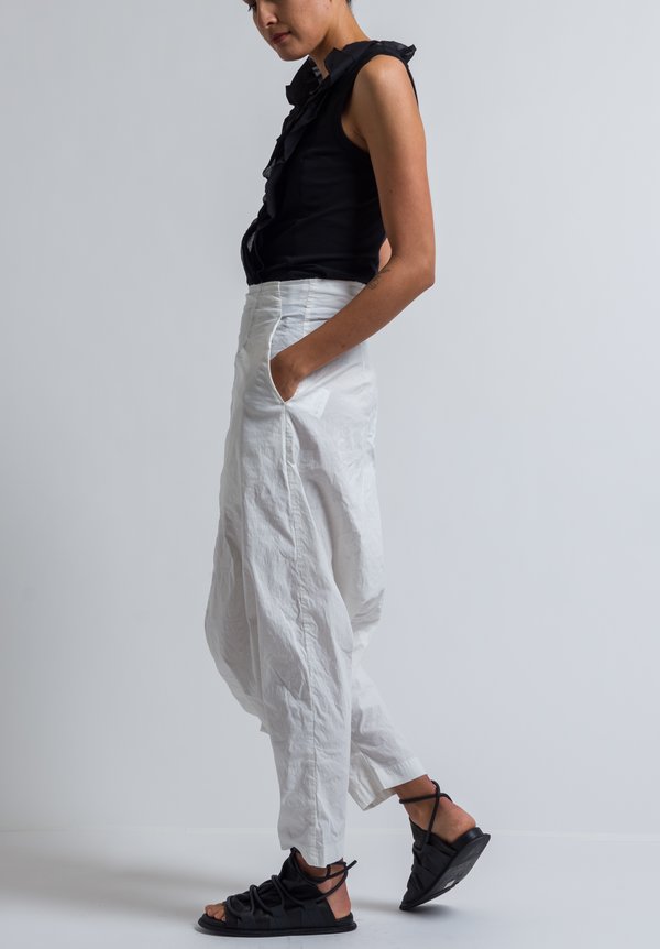 Rundholz Extreme Drop Crotch Pants in Off White	