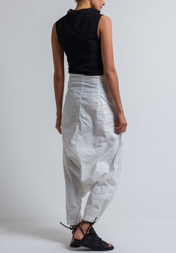 Rundholz Extreme Drop Crotch Pants in Off White	