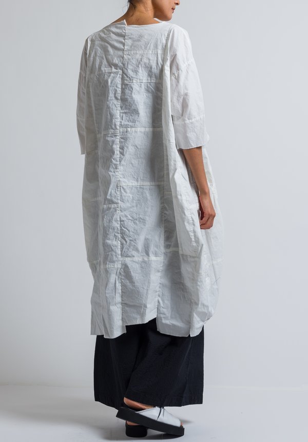 Rundholz Oversized Patchwork Dress in Off White	