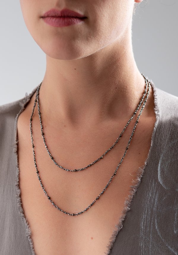 Miranda Hicks Small Pyrite Rosary Flapper Necklace	