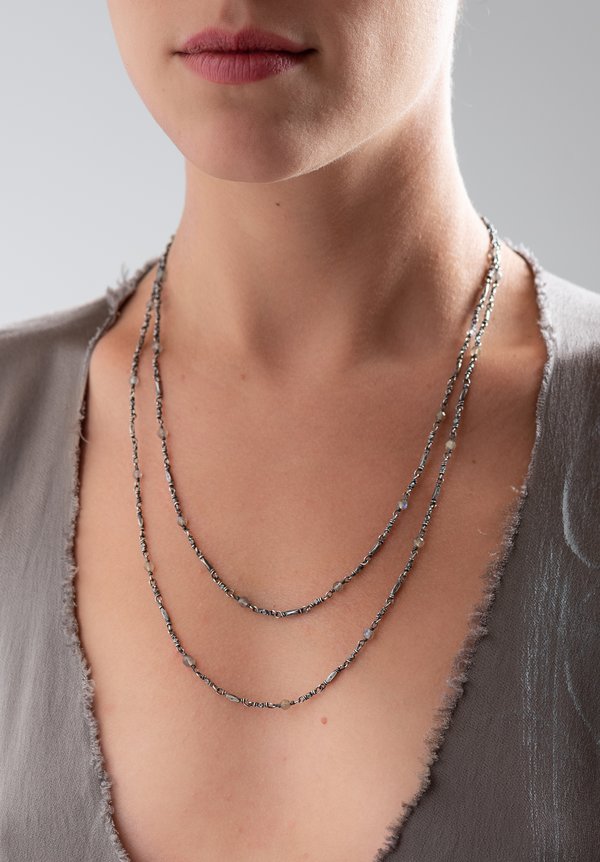 Miranda Hicks Labradorite Rosary Flapper Necklace	