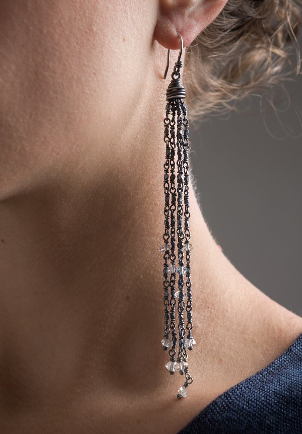 Miranda Hicks Herkimer Gypsy Tassel Earrings	