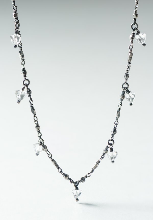 Miranda Hicks Rock Crystal, Long Fringe Necklace	