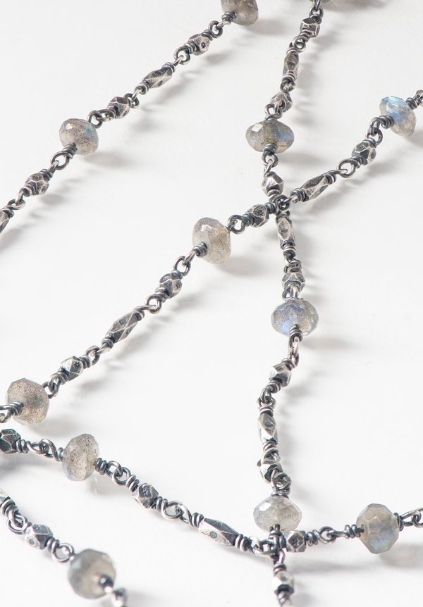Miranda Hicks Long Labradorite Rosary Flapper Necklace	