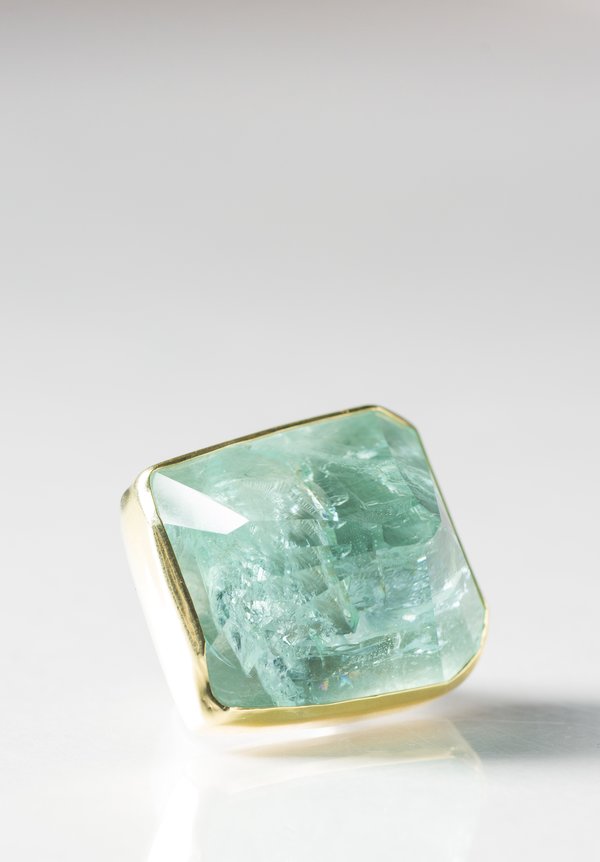 Margoni 18K and Sterling Silver Large Aquamarine Ring	