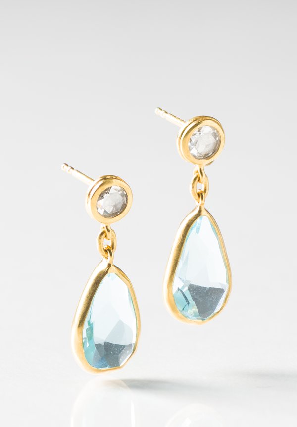 Margoni 18K, Diamond and Aquamarine Earrings	