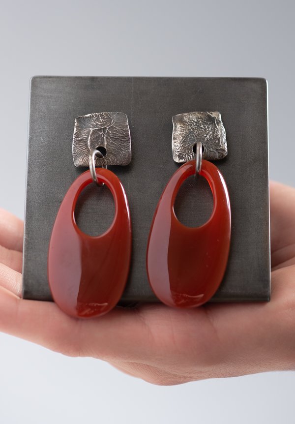 Holly Masterson Burnt Red Jade Earrings	