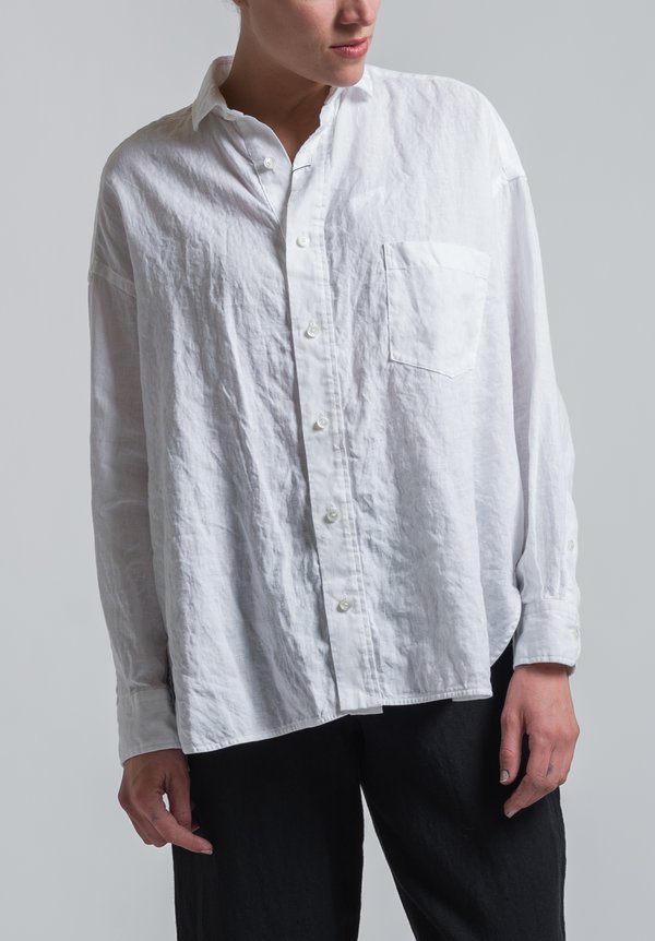 Ticca Button-Down Shirt in White	
