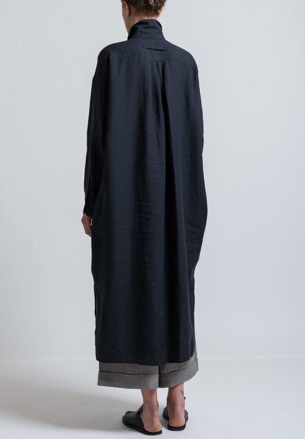 Ticca Linen Long Sleeve Shirt Dress in Black | Santa Fe Dry Goods