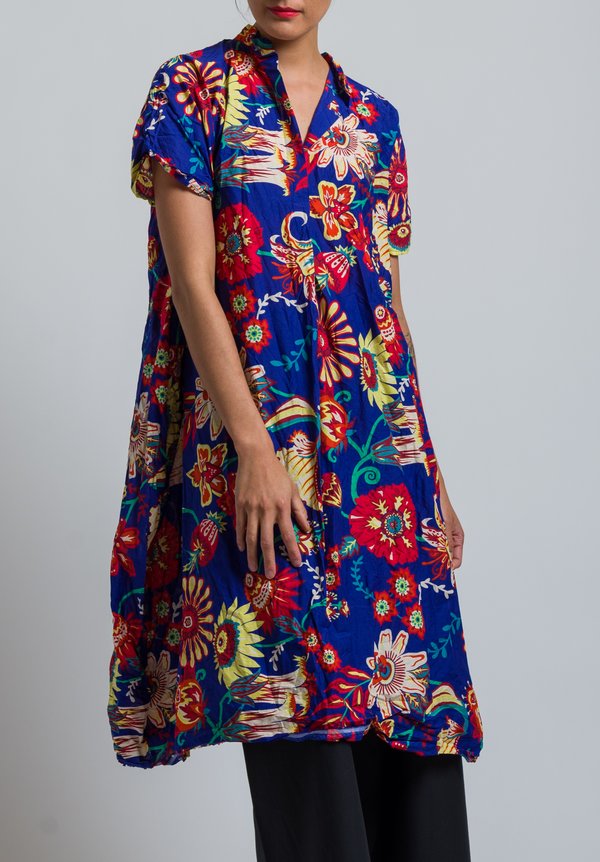Daniela Gregis Washed Cotton Liberty Print Dress in Violet	