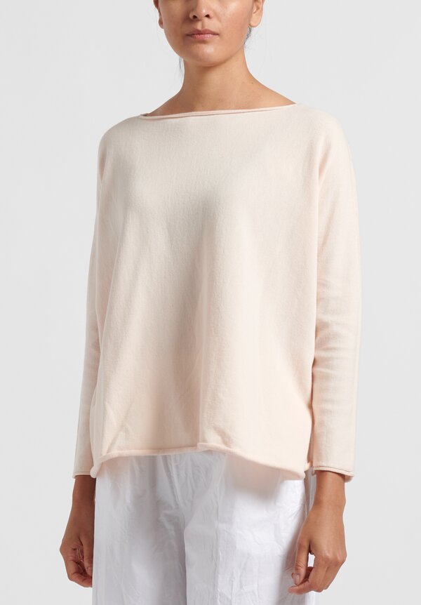Daniela Gregis Cotton Short Sweater in Peach	