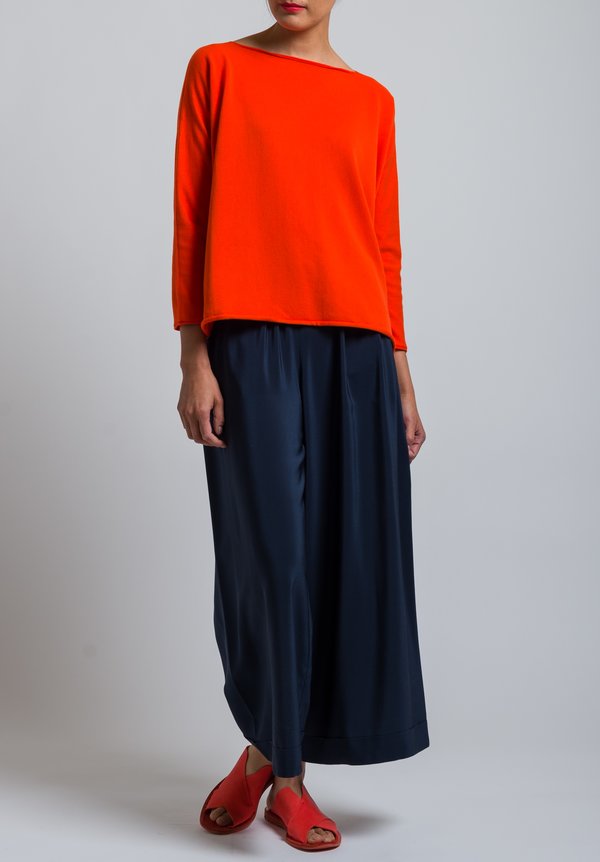 Daniela Gregis Cotton Short Sweater in Fluo Orange	