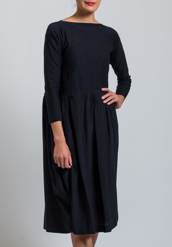Daniela Gregis Cotton/ Silk Knitted Dress in Black	