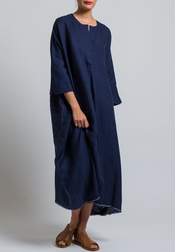 Daniela Gregis Oversized Linen Dress in Navy Blue | Santa Fe Dry Goods ...