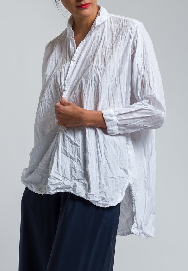 Daniela Gregis Washed Cotton Fratello Shirt in Optical White	