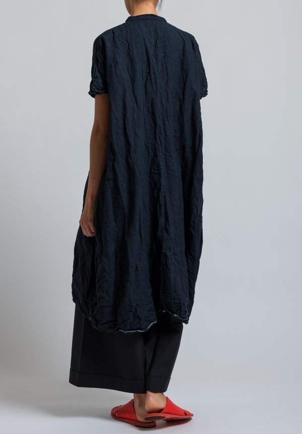 Daniela Gregis Washed Linen Manichina Dress in Black | Santa Fe Dry ...