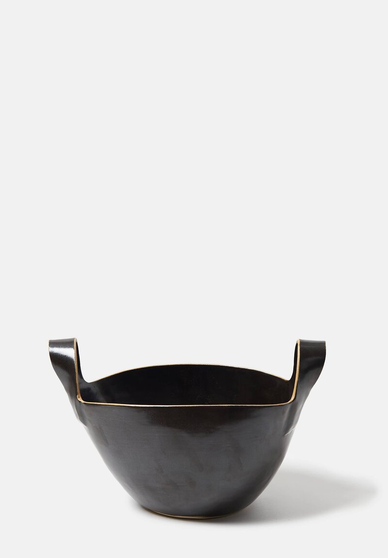 Laurie Goldstein Ceramic Basket Bowl in Black	
