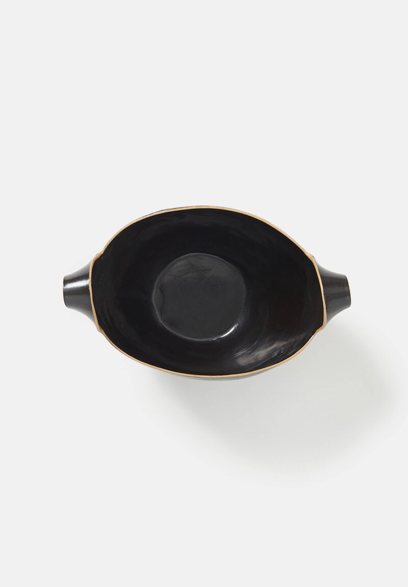 Laurie Goldstein Ceramic Basket Bowl in Black	