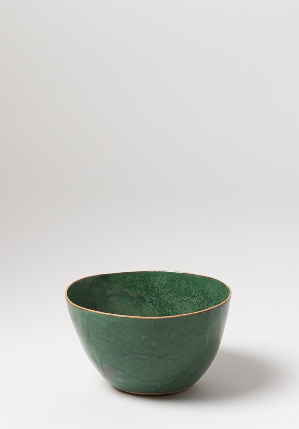 Laurie Goldstein Tall Ceramic Salad Bowl in Green	
