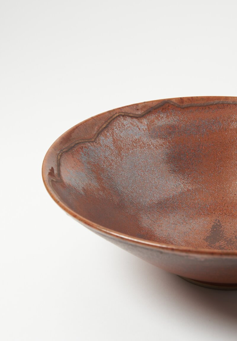 Christiane Perrochon Handmade Medium Stoneware Serving Bowl Iron Red	