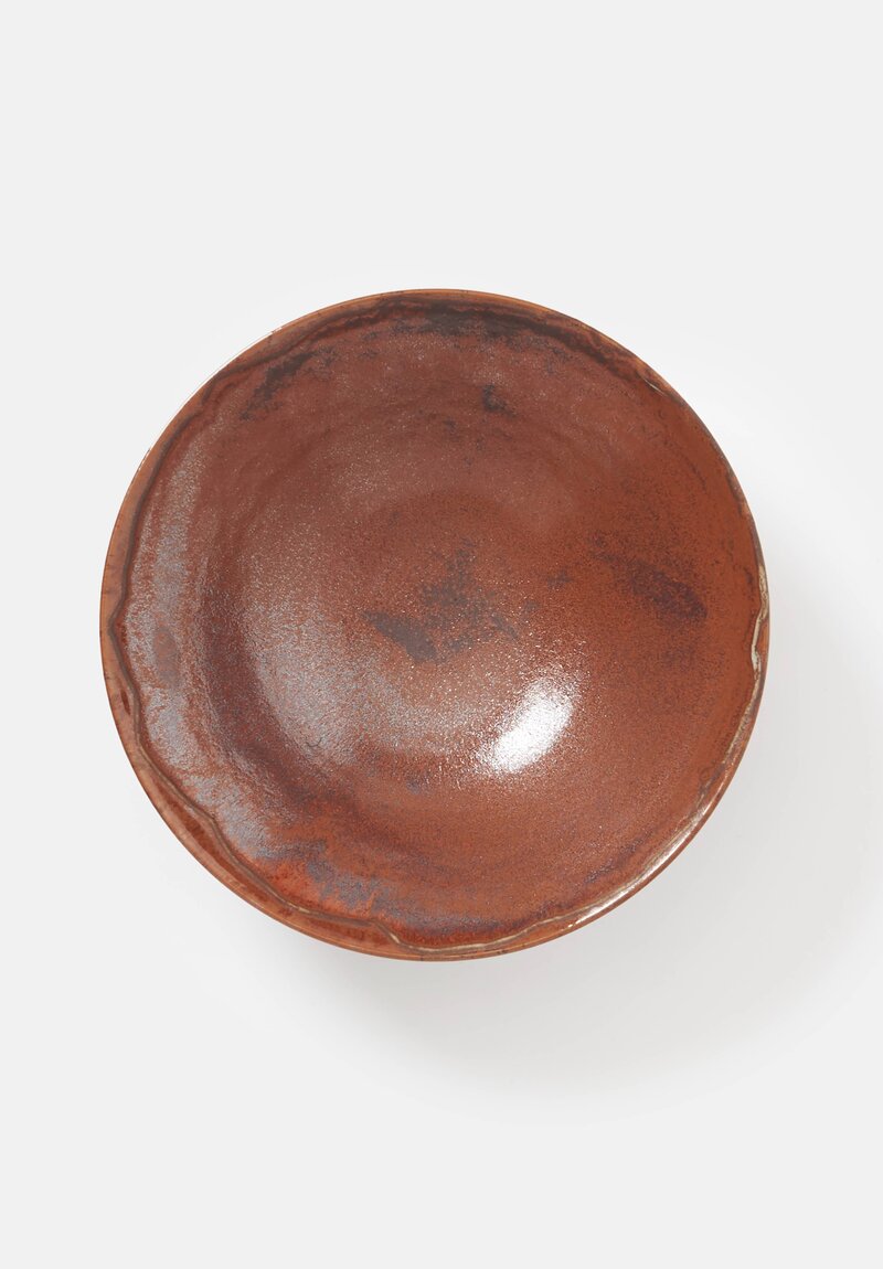 Christiane Perrochon Handmade Medium Stoneware Serving Bowl Iron Red	
