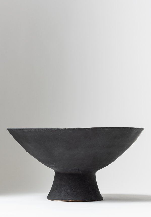 Danny Kaplan Handmade Ceramic Medium Footed Bowl Black	