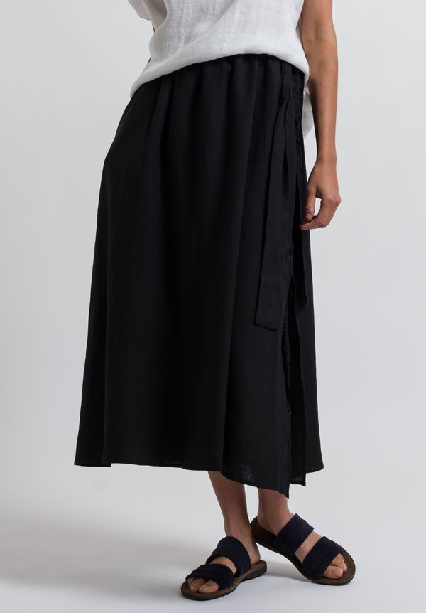 Cosmic Wonder Light Linen Skirt in Black	