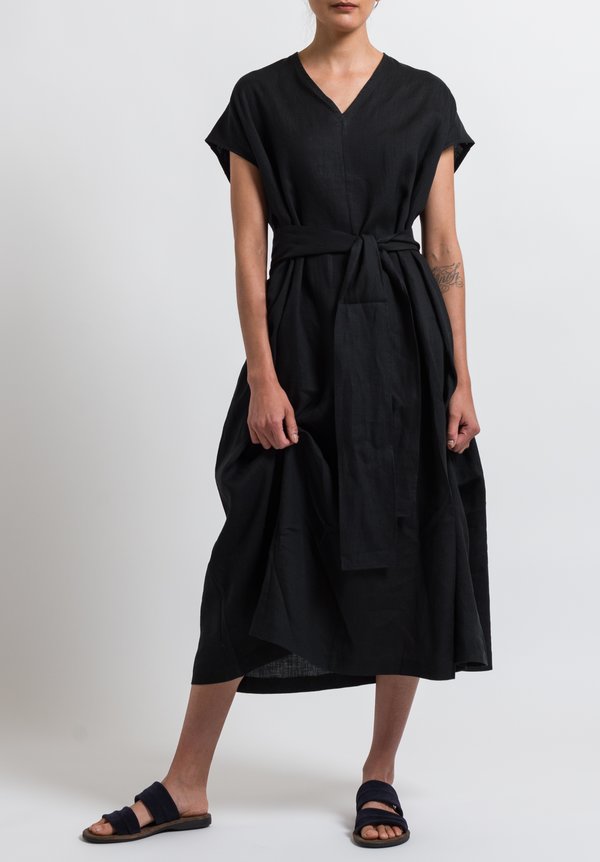 Cosmic Wonder Linen Ancient Dress in Black | Santa Fe Dry Goods ...