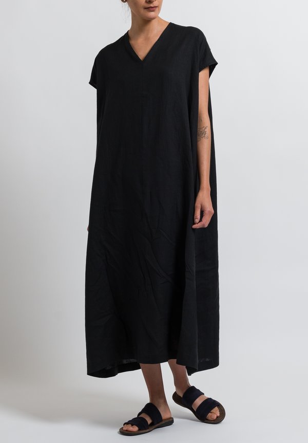Cosmic Wonder Linen Ancient Dress in Black | Santa Fe Dry Goods ...