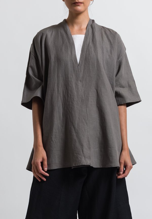 Cosmic Wonder Linen Japanese Haori Jacket in Grey	
