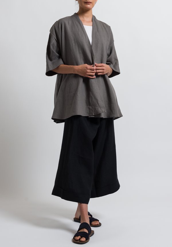 Cosmic Wonder Linen Japanese Haori Jacket in Grey	