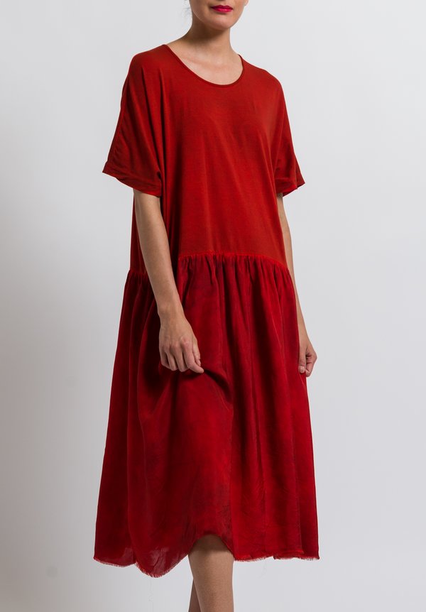 Uma Wang Cotton Dana Dress in Spicy Red	