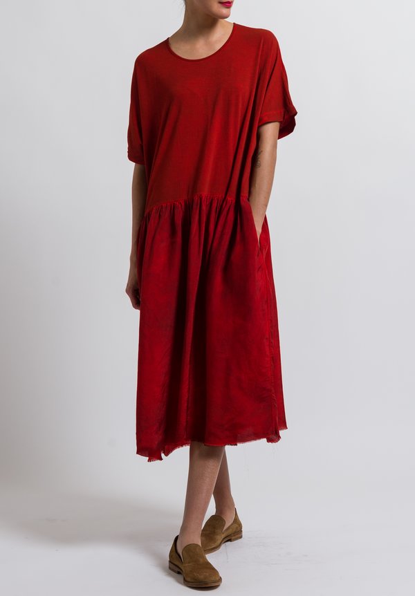 Uma Wang Cotton Dana Dress in Spicy Red	