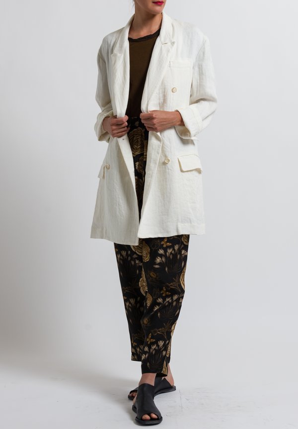 Uma Wang Linen Nebida Kaira Jacket in Off White	