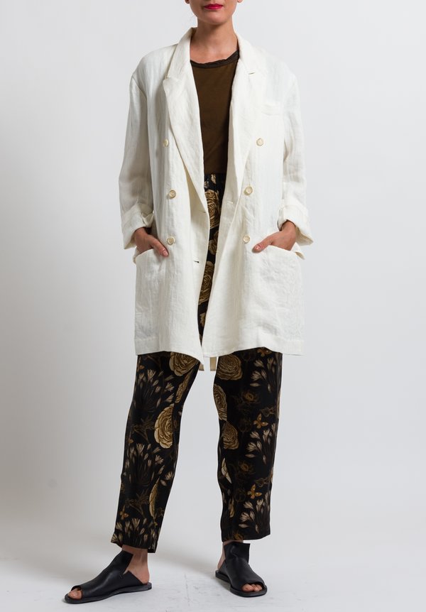 Uma Wang Linen Nebida Kaira Jacket in Off White	