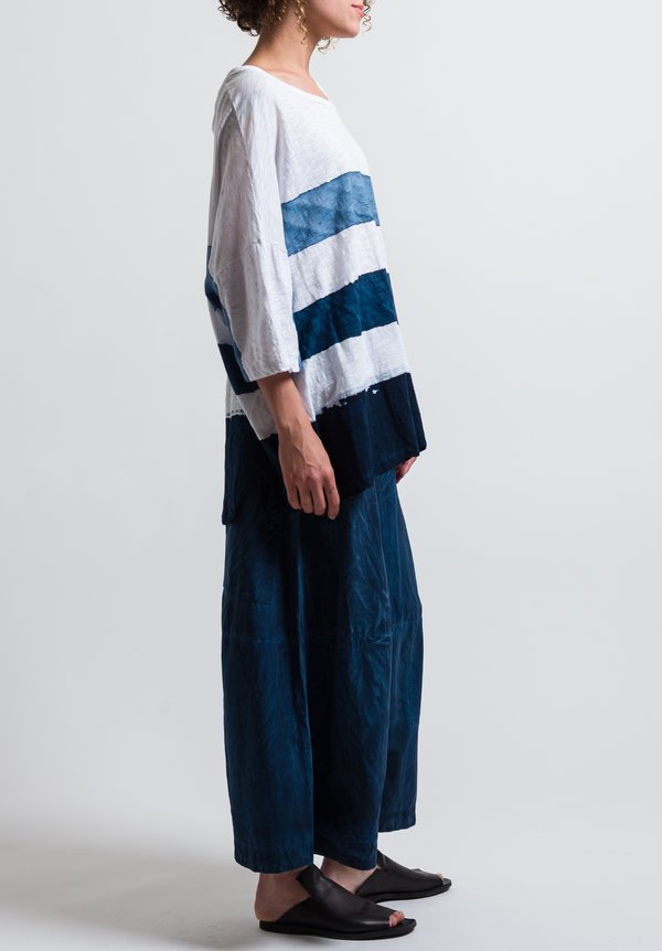 Gilda Midani Super Tee in Stripes Deep Blue + White	