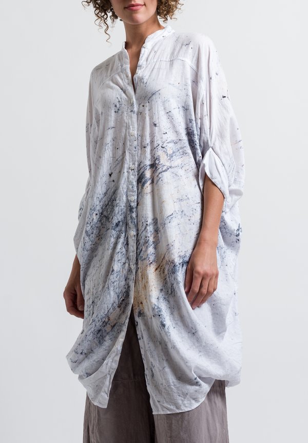 Gilda Midani Pattern Dyed Linen Square Dress in Spatula	